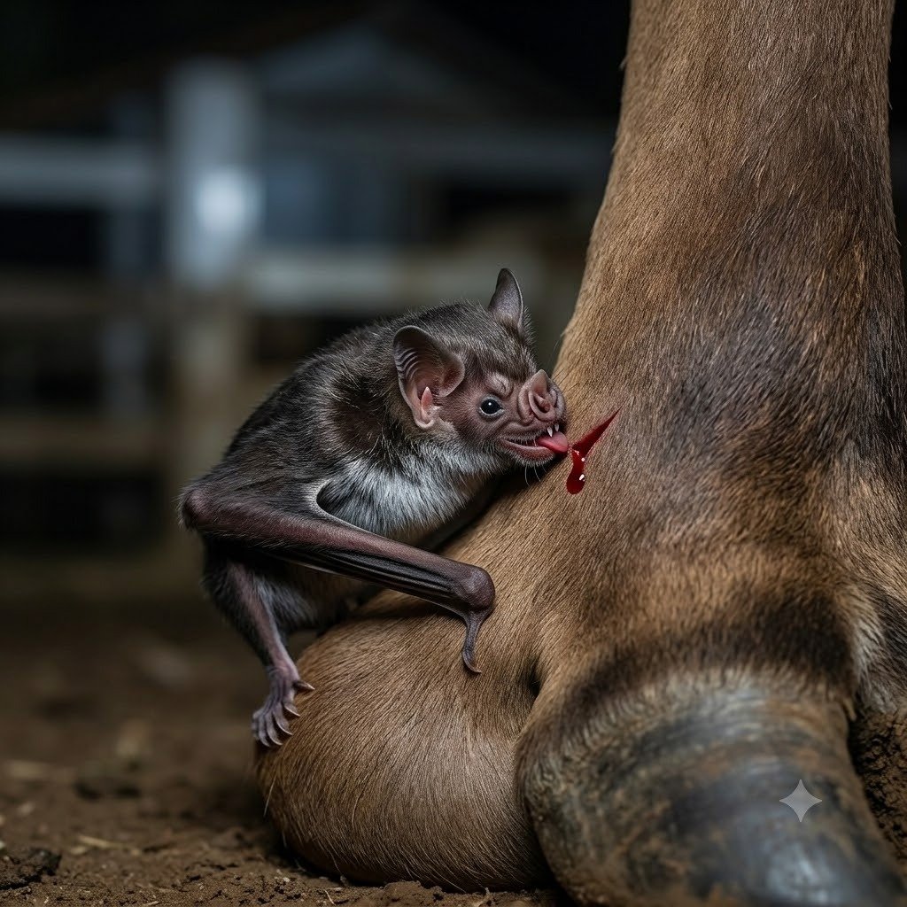 Morcegos chupam sangue de humanos em Barra Bonita - Morcego hematófago alimentando-se